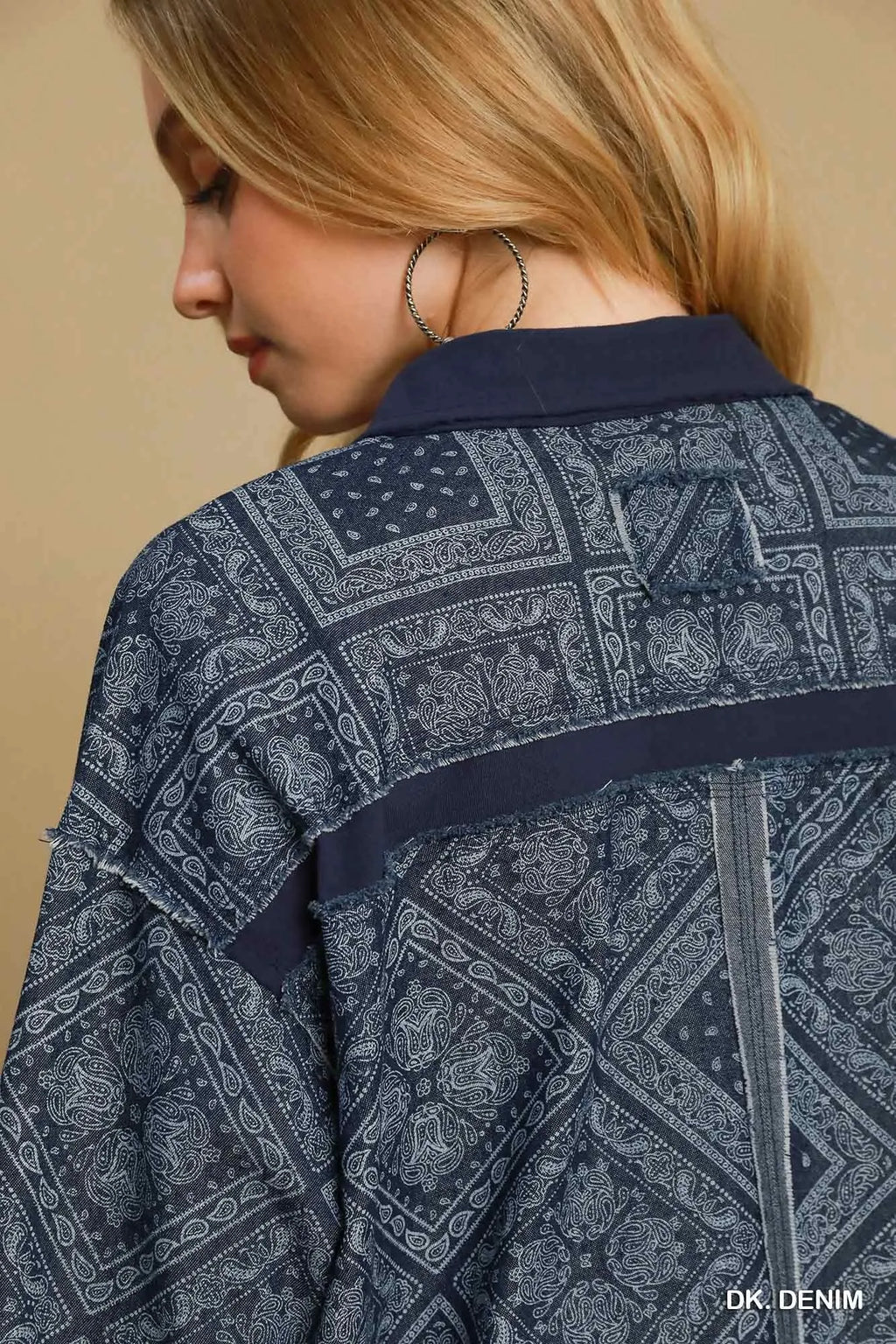 Umgee Paisley Print Denim Shirt Jacket in - photo