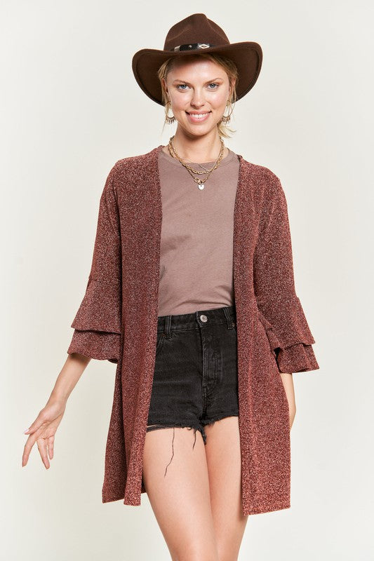 Glitter Bell Seeve Kimono Cardigan in - photo