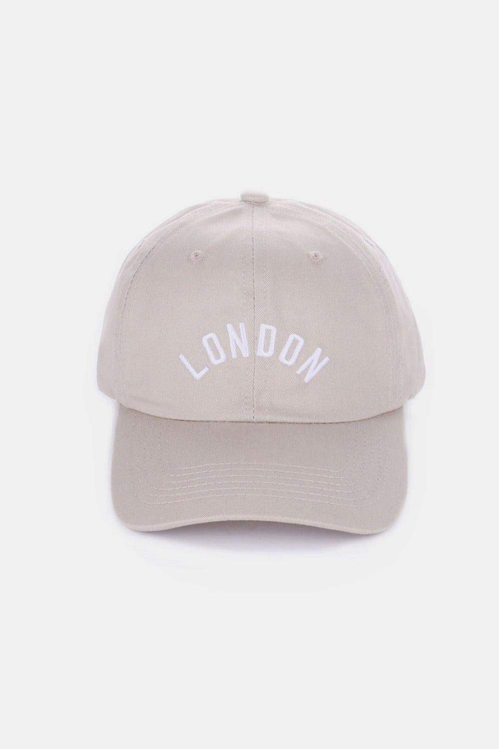 Zenana Embroidered City Baseball Cap in London Ash Mocha One Size - Hats photo