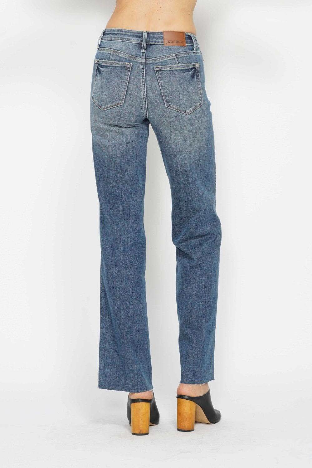 Judy Blue Full Size Tummy Control Straight Jeans in - jeans photo