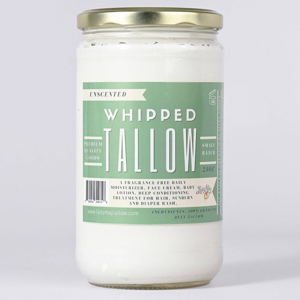Whipped Tallow | All Natural Moisturizer Choose Scent Size 2oz-85oz in Unscented 24oz - Body Cream/Lotion photo