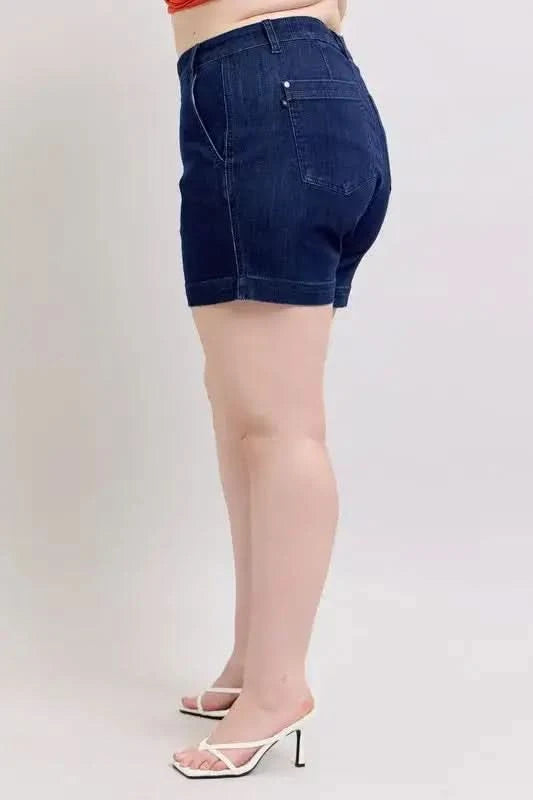 Judy Blue Plus Size High Waist Denim Shorts - SwagglyLife Home & Fashion