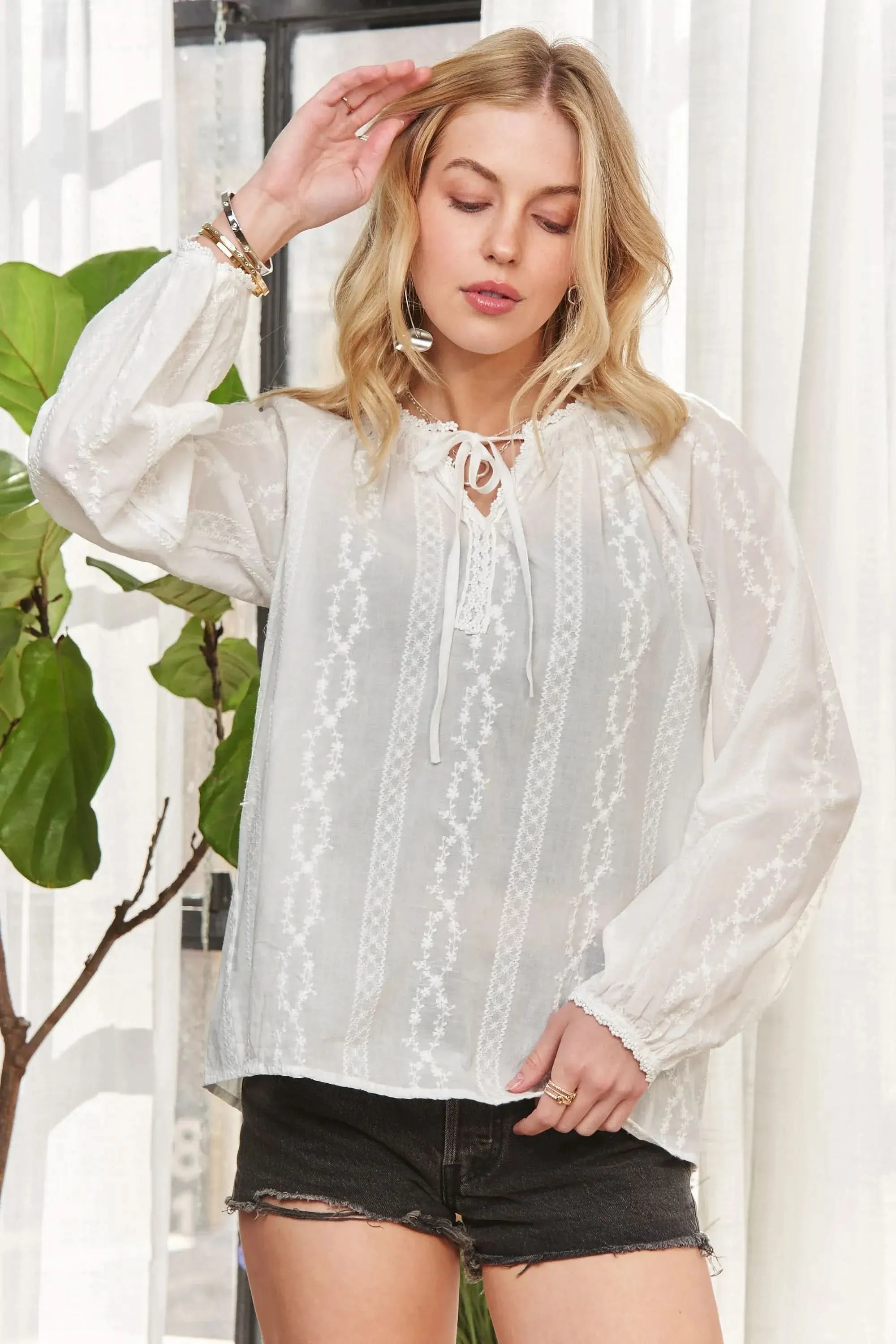 ADORA Cotton Peasant Top - SwagglyLife Home & Fashion ADORA Cotton Peasant Top - SwagglyLife Home & Fashion