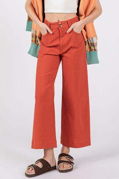 SAGE + FIG Wide Leg Cropped Pants - SwagglyLife Home & Fashion