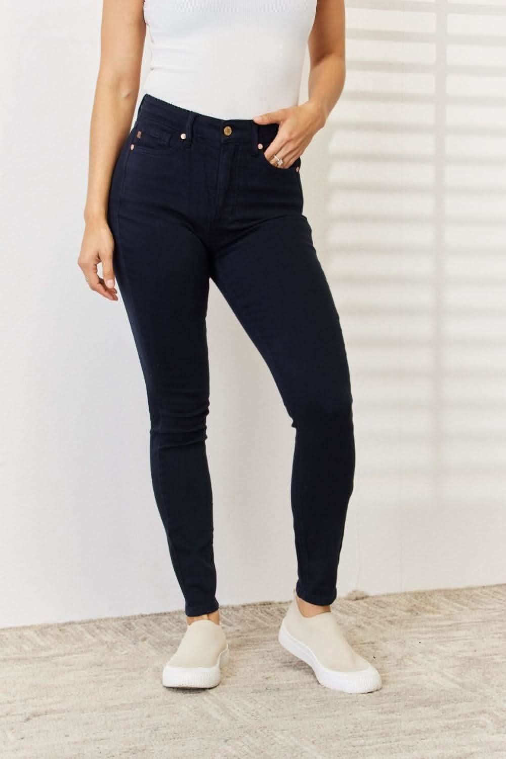 Judy Blue Full Size Garment Dyed Tummy Control Skinny Jeans in - Jeans photo