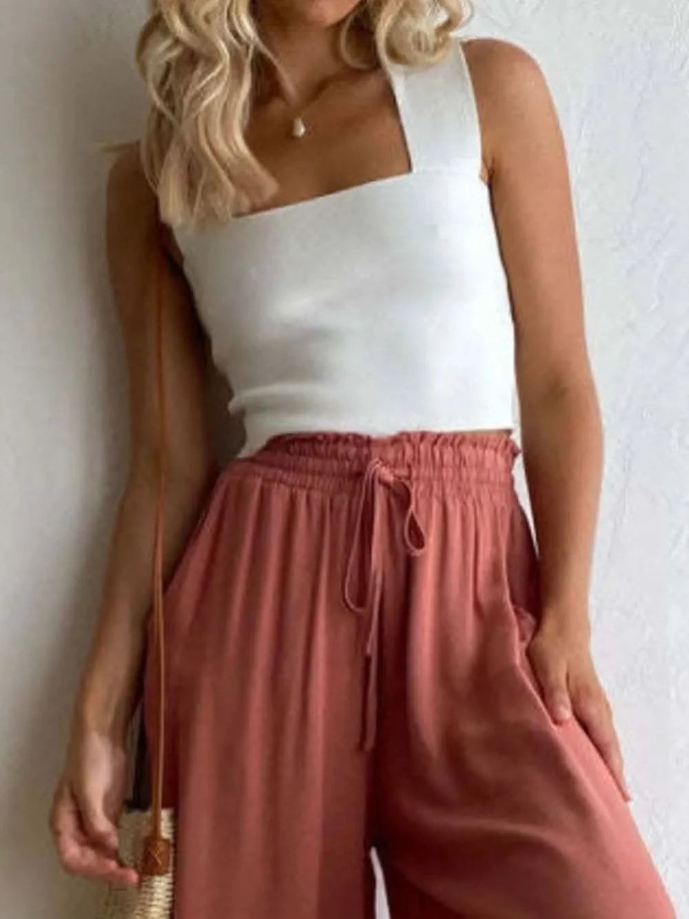 Square Neck Wide Strap Tank - SwagglyLife Home & Fashion