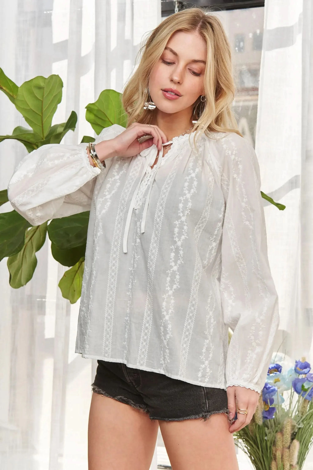 ADORA Cotton Peasant Top - SwagglyLife Home & Fashion