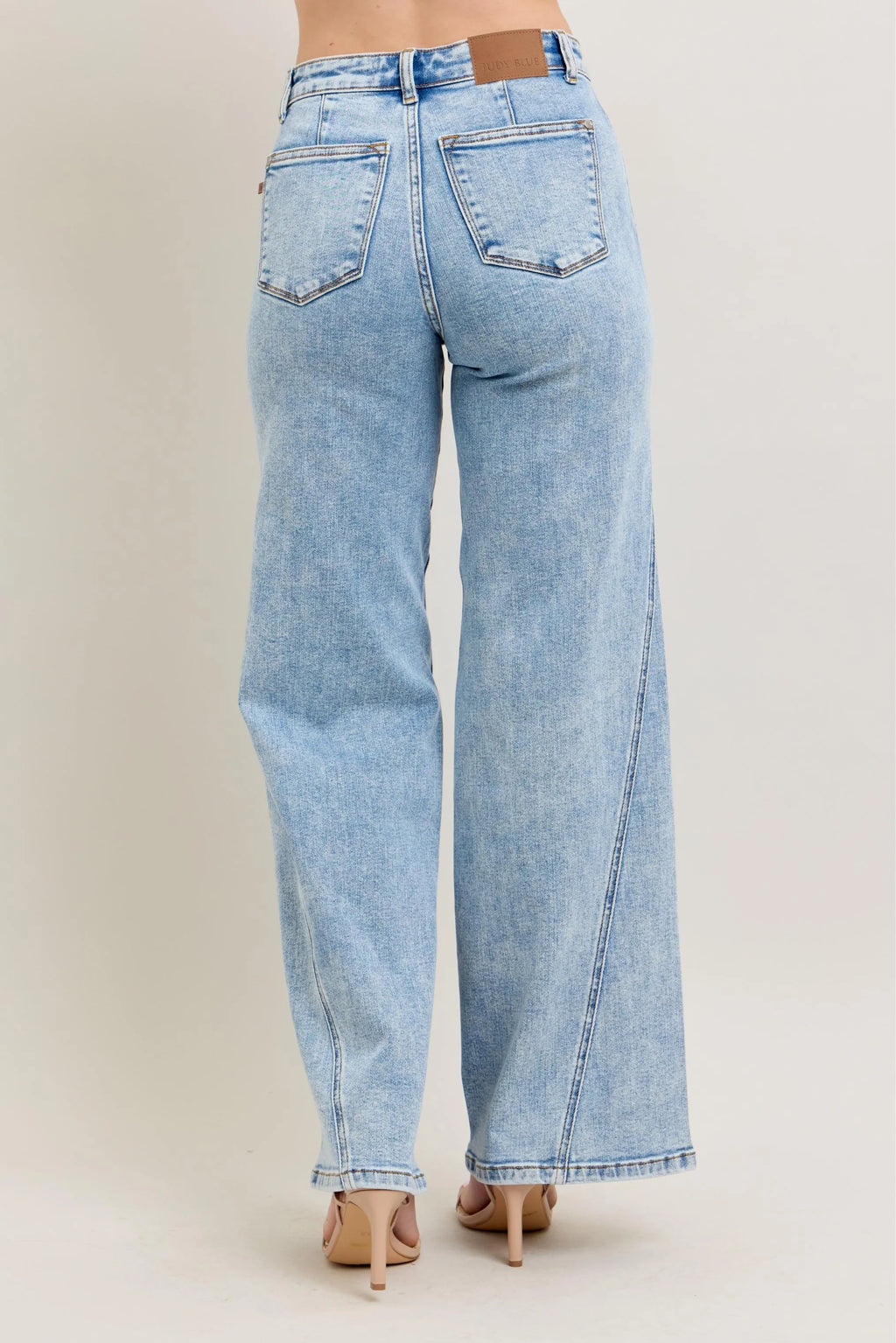 Judy Blue Full Size High Waist Wide Leg Jeans with Skewed Inseam Plus Size - SwagglyLife Home & Fashion