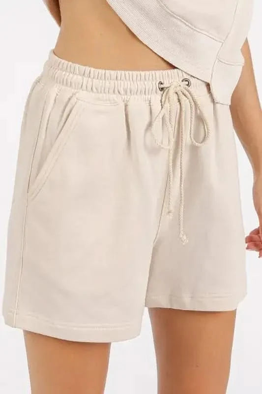 Mittoshop French Terry Crew Neck Top and Shorts Set in - photo