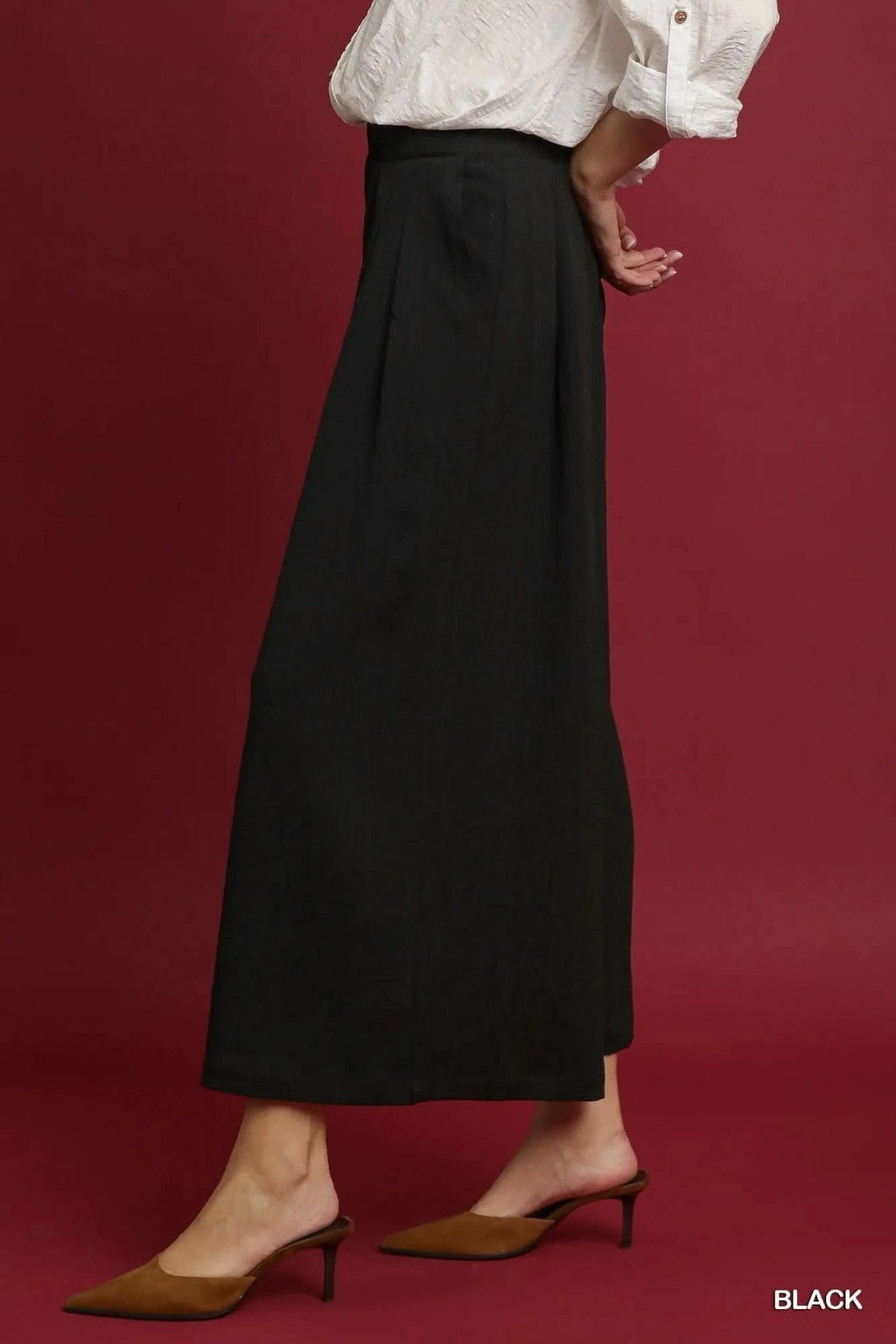 Umgee Elastic Waist Wide Leg Pants in - photo