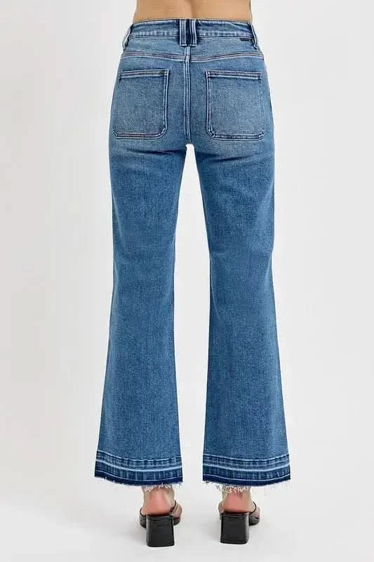 RISEN Full Size Raw Hem Ankle Bootcut Jeans Plus Size in - photo