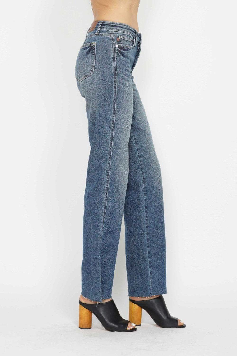 Judy Blue Full Size Tummy Control Straight Jeans in - jeans photo