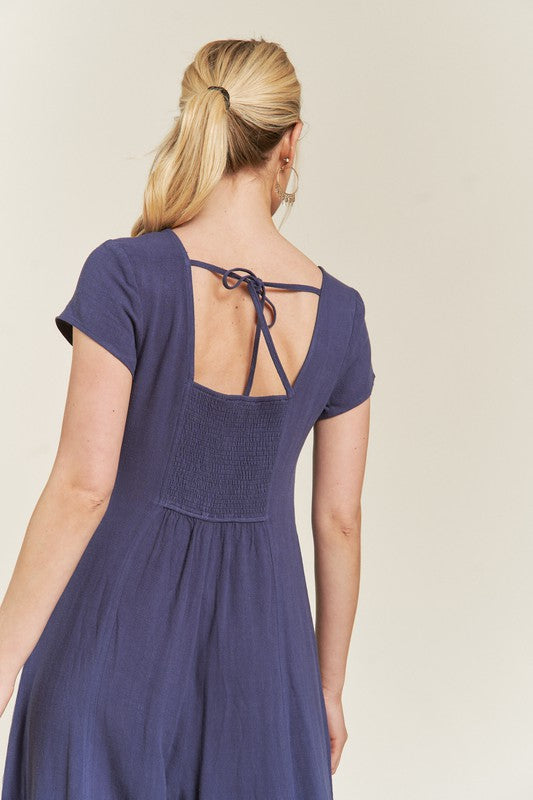 Linen Button Down Jumpuit - SwagglyLife Home & Fashion