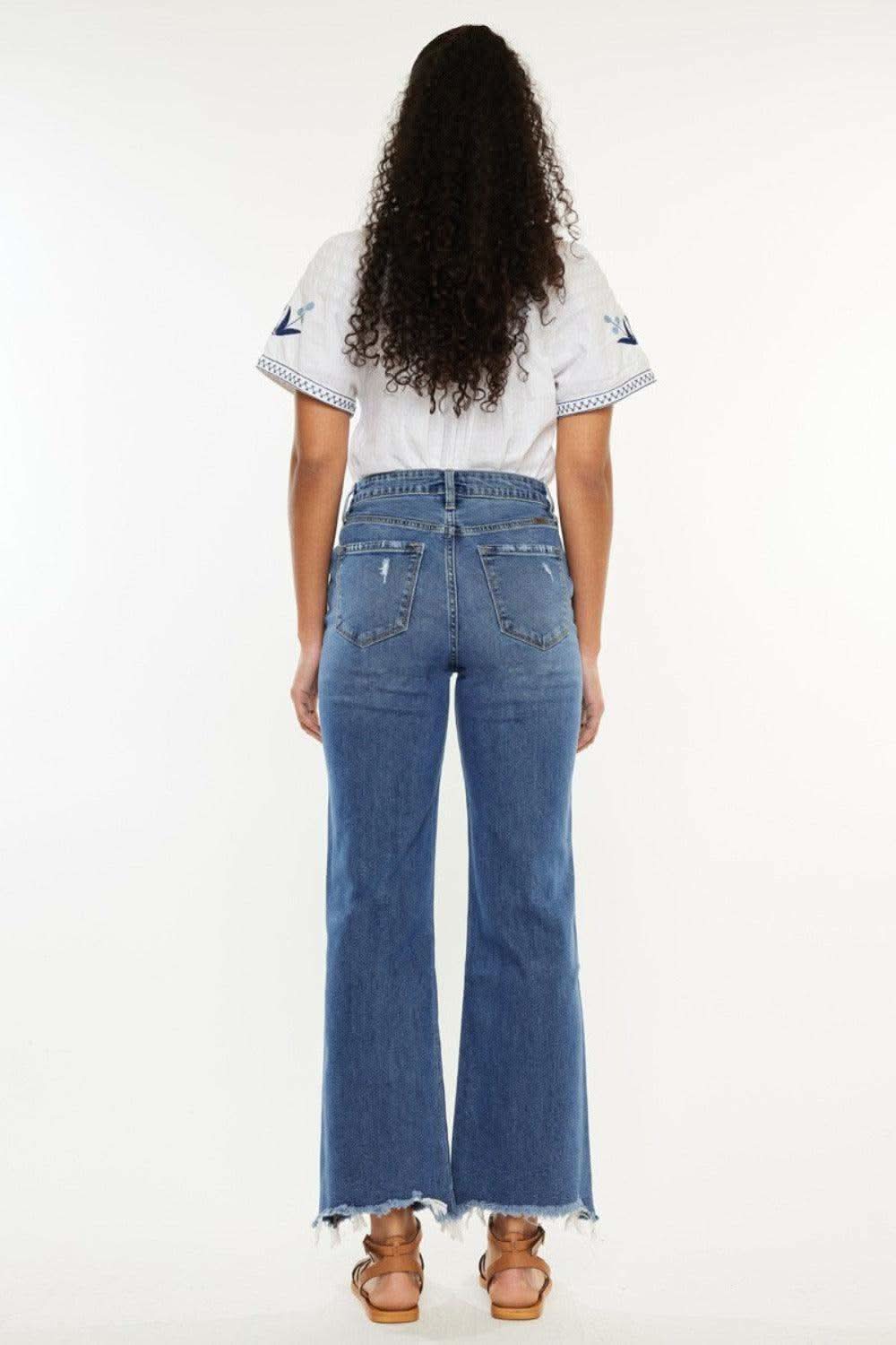 Kancan Full Size High Rise Slim Wide Leg Jeans in - photo