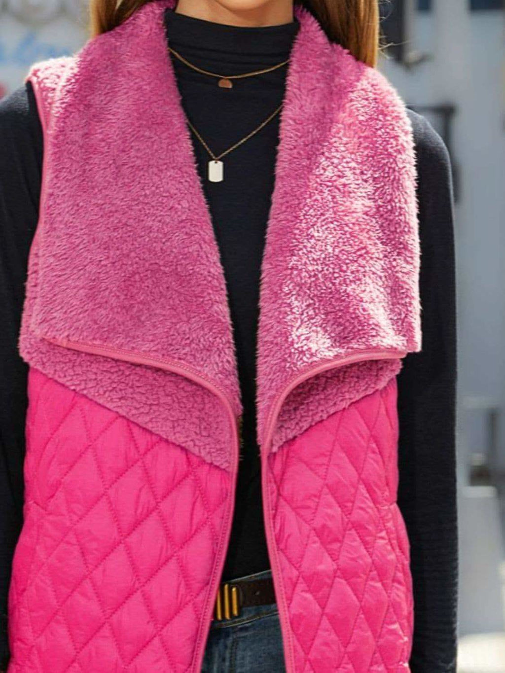 Open Front Collared Vest in - photo