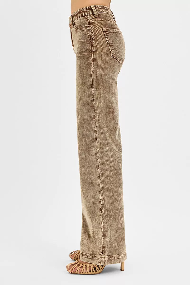 RISEN High Rise Wide Leg Corduroy Jeans - SwagglyLife Home & Fashion