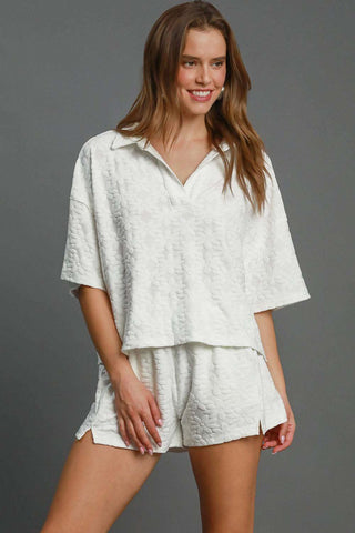 Umgee Floral Elastic Waist Jacquard Shorts with Pockets - SwagglyLife Home & Fashion Umgee Floral Elastic Waist Jacquard Shorts with Pockets - SwagglyLife Home & Fashion