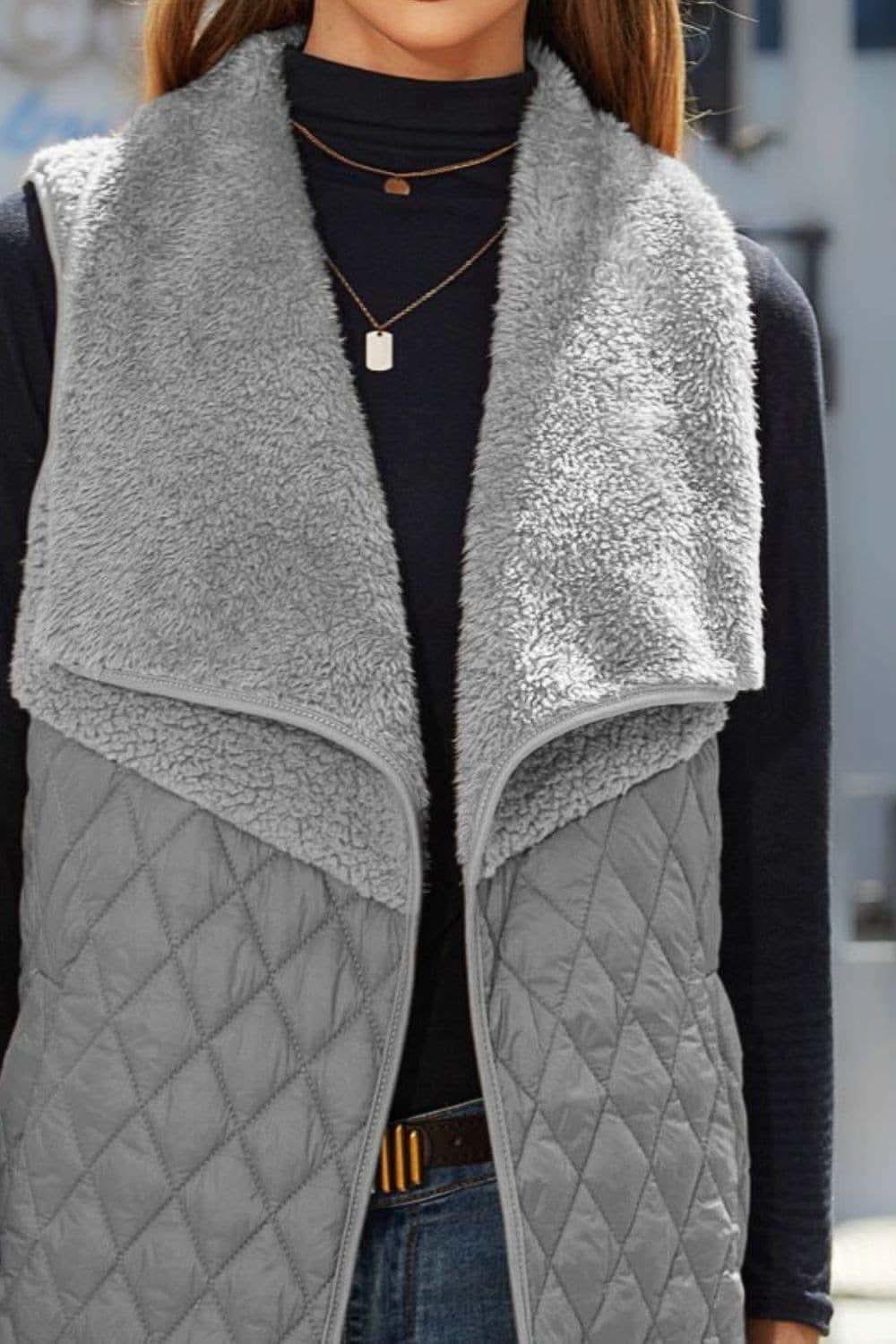Open Front Collared Vest in - photo