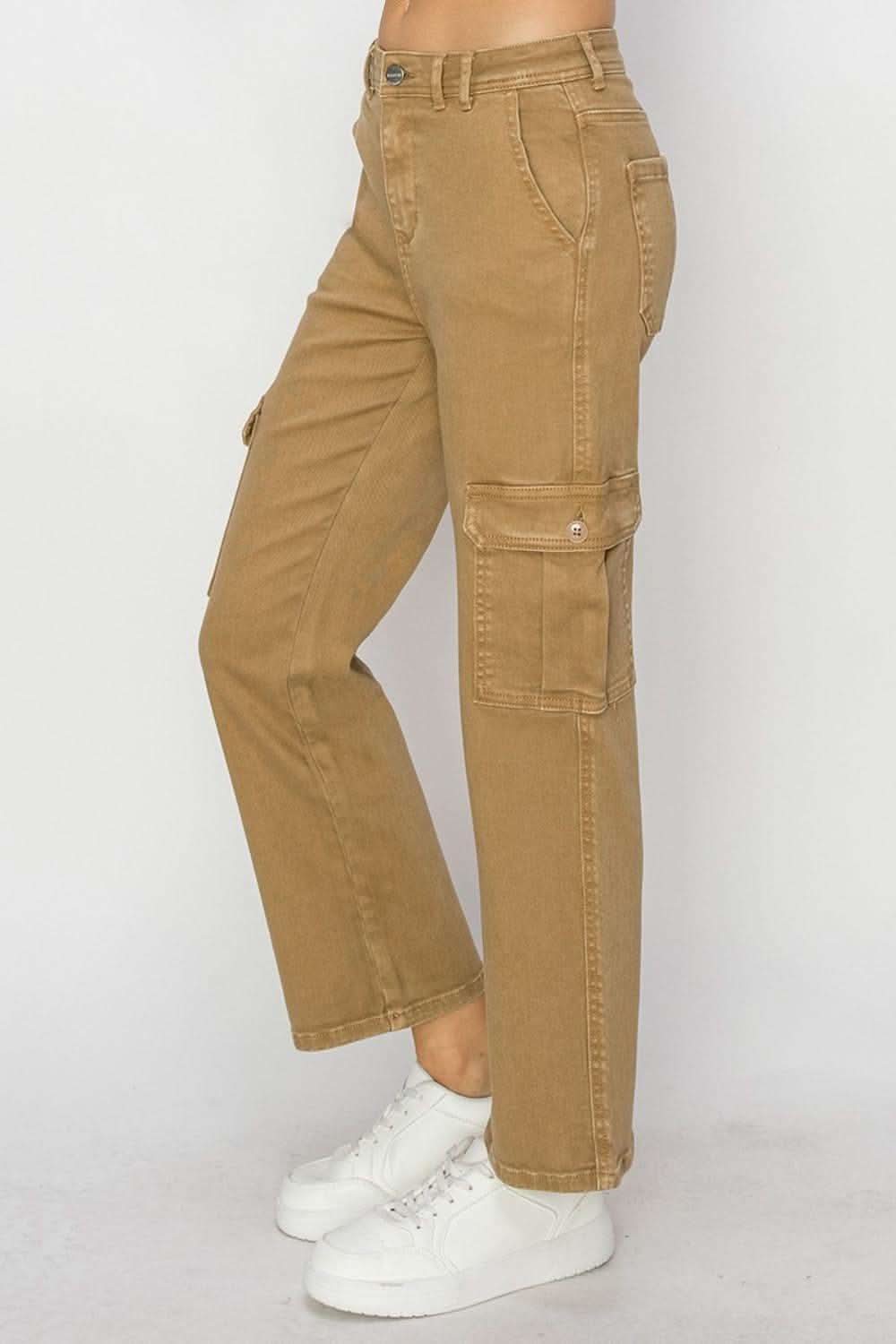 Risen Full Size High Rise Cargo Jeans in - photo