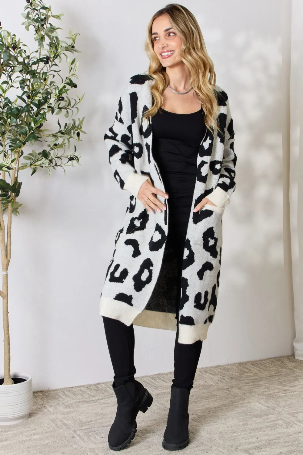 BiBi Leopard Open Front Cardigan in - photo