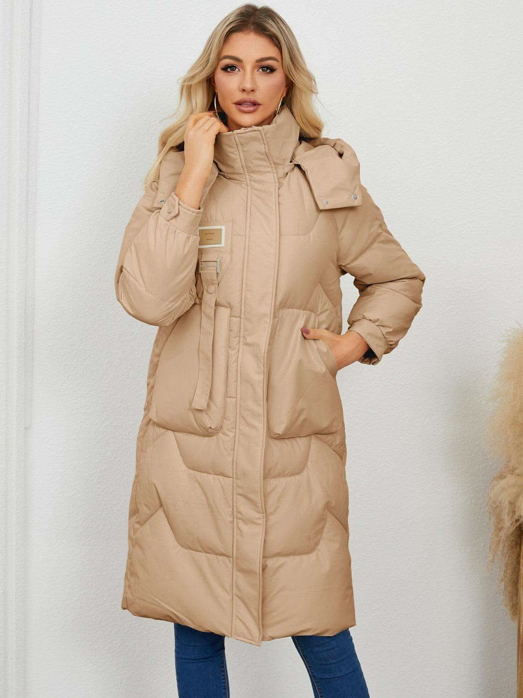 Long Sleeve Longline Hooded Winter Coat - SwagglyLife Home & Fashion