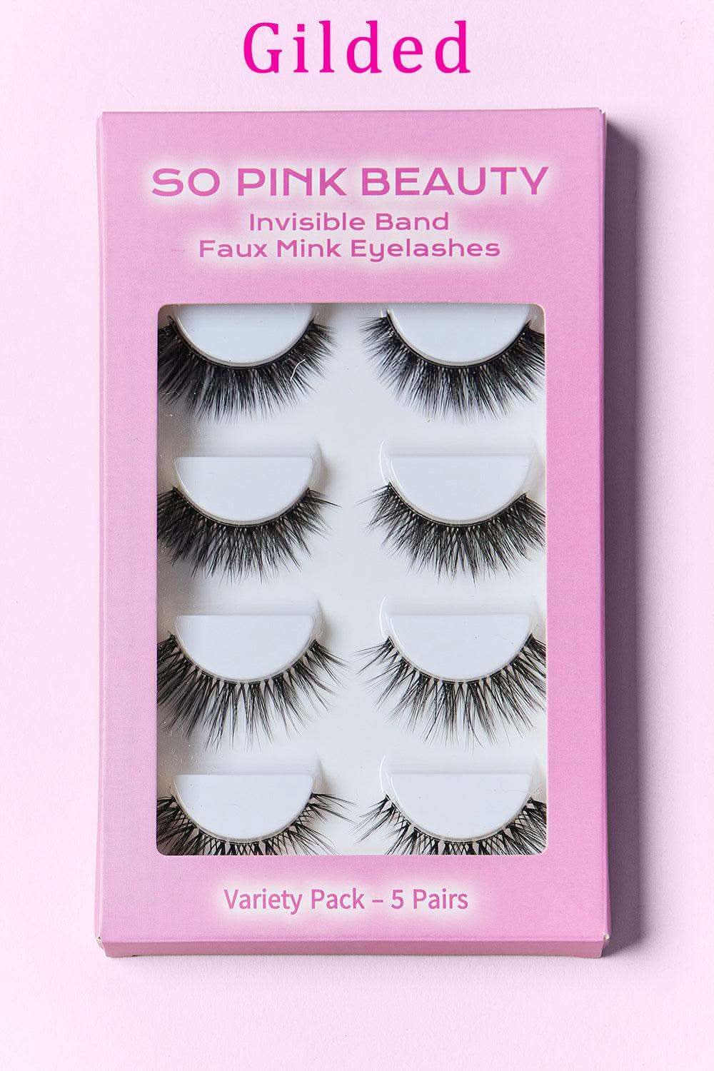 SO PINK BEAUTY Faux Mink Eyelashes Variety Pack 5 Pairs - SwagglyLife Home & Fashion