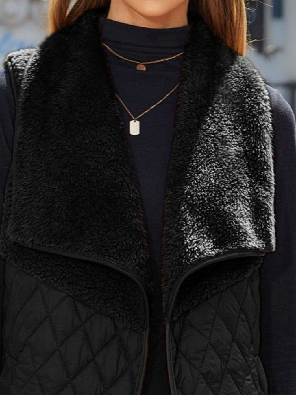 Open Front Collared Vest in - photo