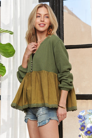 ADORA Mineral Washed Babydoll Tunic Top - SwagglyLife Home & Fashion ADORA Mineral Washed Babydoll Tunic Top - SwagglyLife Home & Fashion