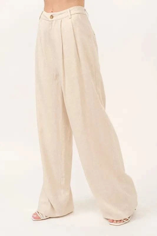 And The Why High-Rise Wide Leg Linen Blended Pants - SwagglyLife Home & Fashion And The Why High-Rise Wide Leg Linen Blended Pants - SwagglyLife Home & Fashion