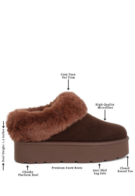 Aniso Faux Fur Slip On Snow Boots in - photo