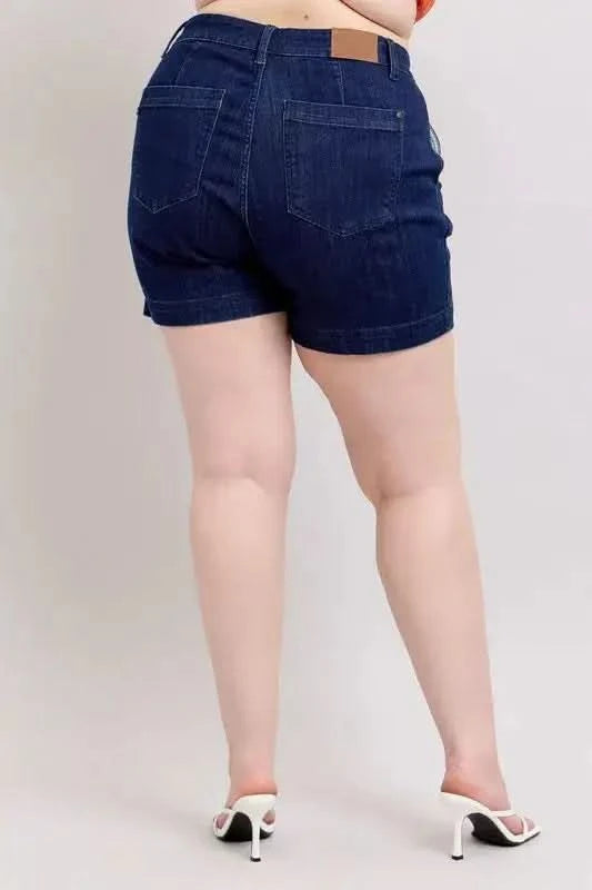 Judy Blue Plus Size High Waist Denim Shorts - SwagglyLife Home & Fashion