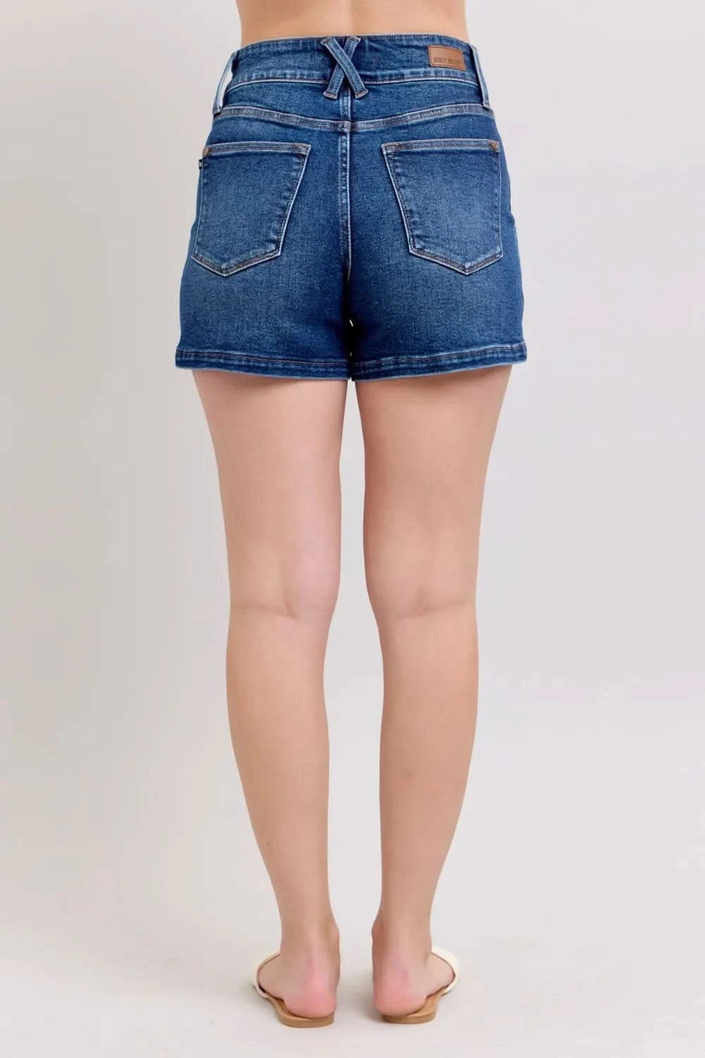 Judy Blue Full Size Double Button Waistband Denim Shorts Plus Size in - photo