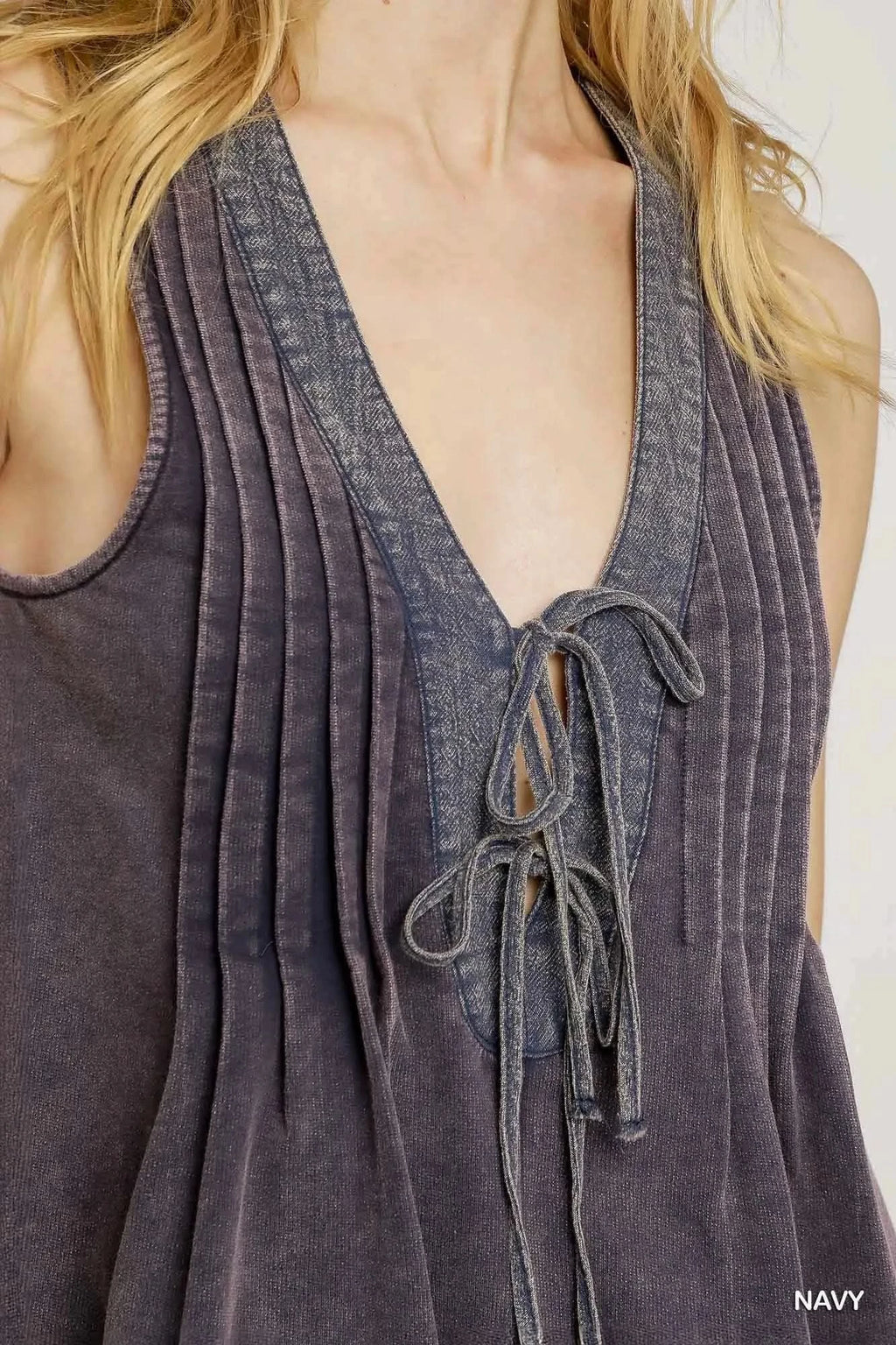 Umgee Tie Front Sleeveless Romper - SwagglyLife Home & Fashion