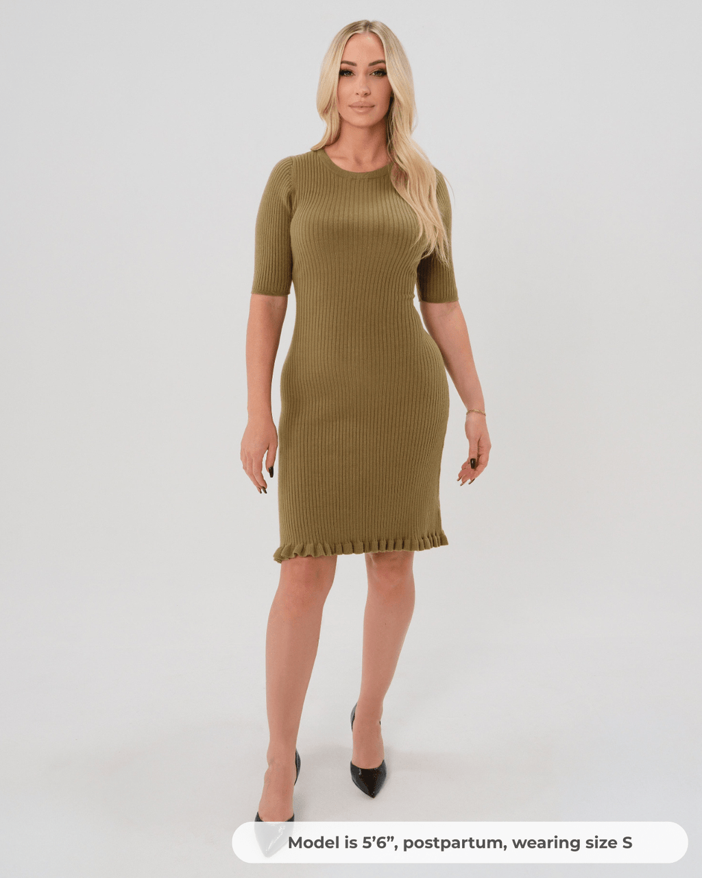 Olivia Maternity & Postpartum Sweater Dress in - women's maternity dress photo