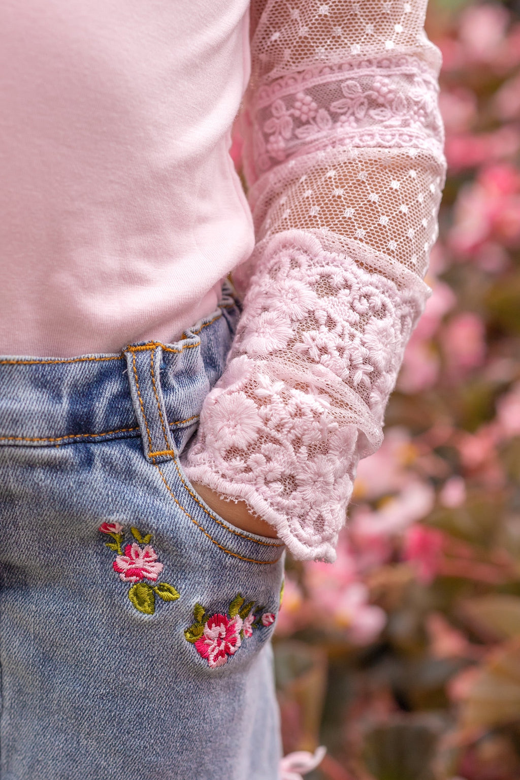 Pink Lace Layering Shirt in - Shirts & Tops photo