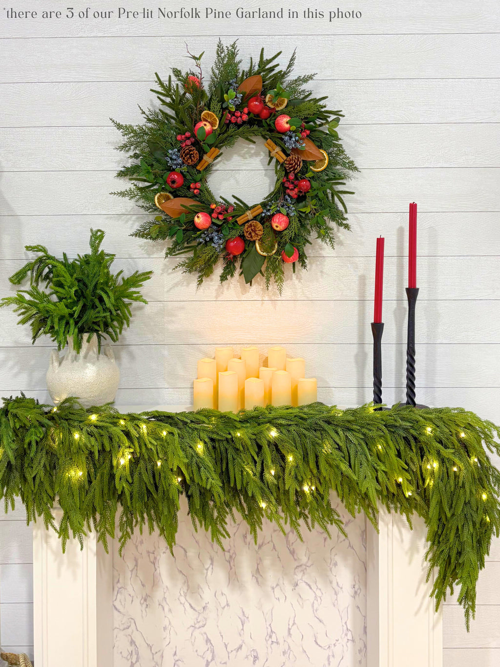 Artificial 6' Norfolk Pine Garland - Ships Next Day - SwagglyLife Home & Fashion