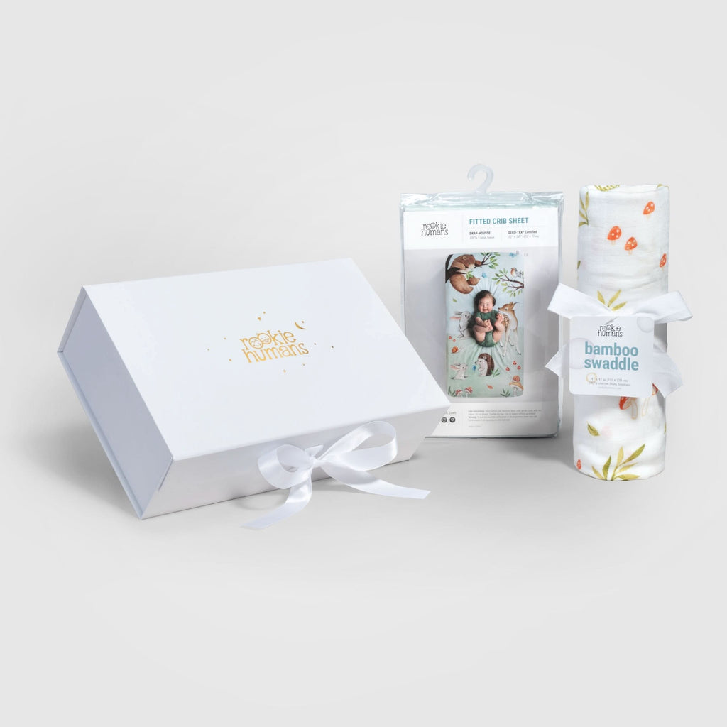 Crib Sheet & Swaddle Baby Gift Set - Enchanted Forest in - Crib Sheet & Swaddle photo