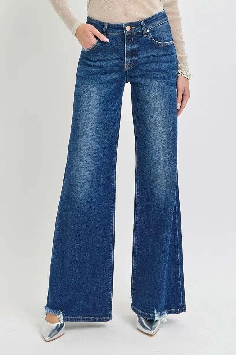 RISEN Full Size Mid Rise Wide Jeans Plus Size in - photo