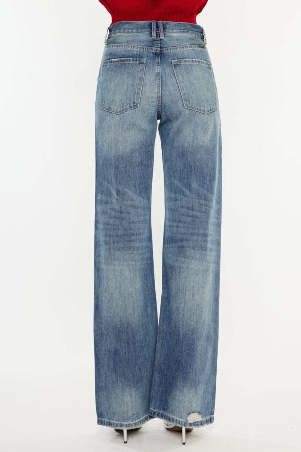 Kancan Distressed High Waist Bootcut Jeans in - jeans photo