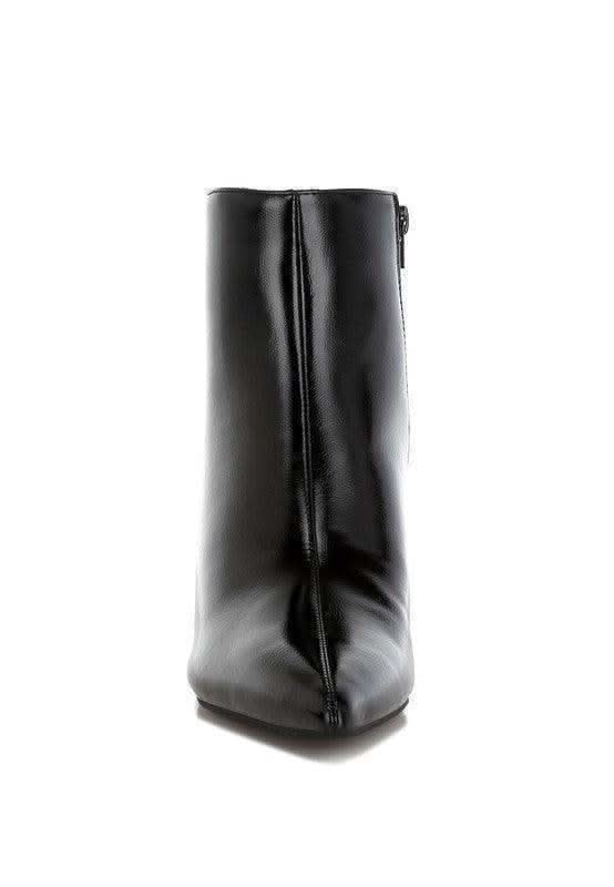 Thymus Faux Leather Kitten Heel Boots in - photo