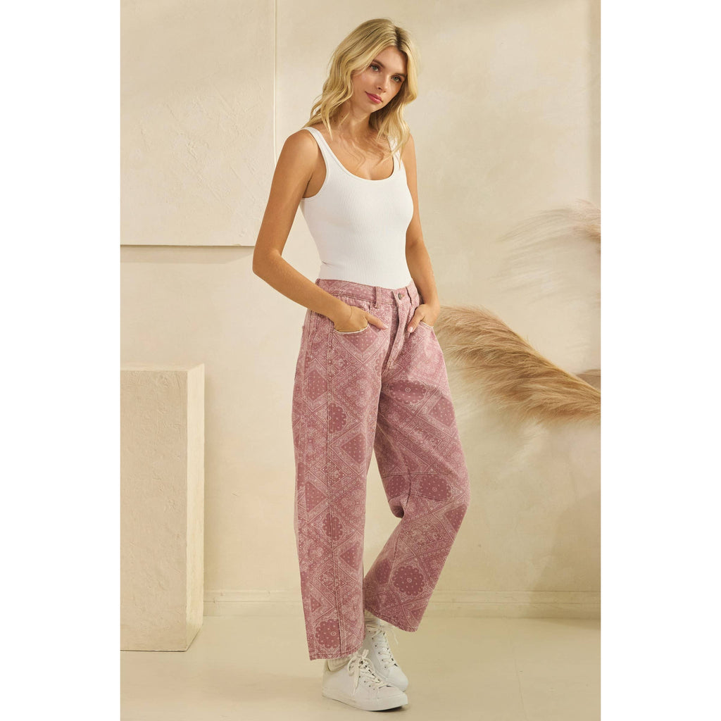 Vintage Pink Paisley Denim in - photo