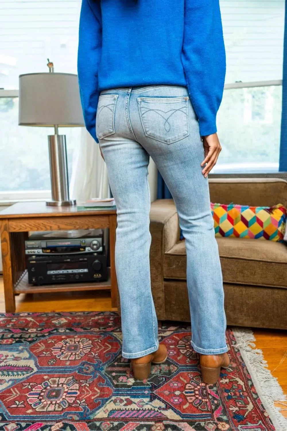 Judy Blue Mid Rise Thermal Bootcut Jeans in - photo