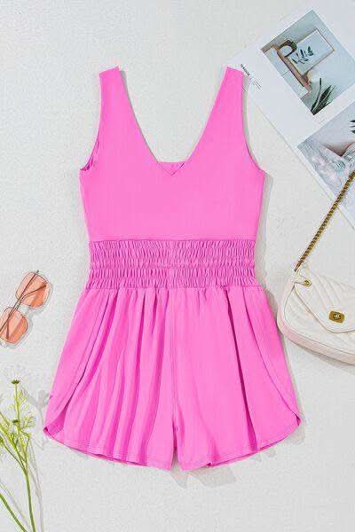 Drawstring Wide Strap Romper - SwagglyLife Home & Fashion