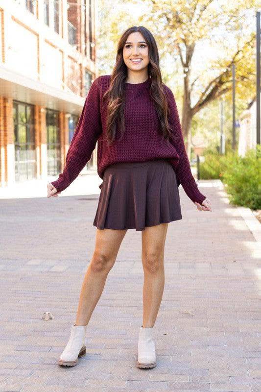 The Britt - Brown Skort - SwagglyLife Home & Fashion