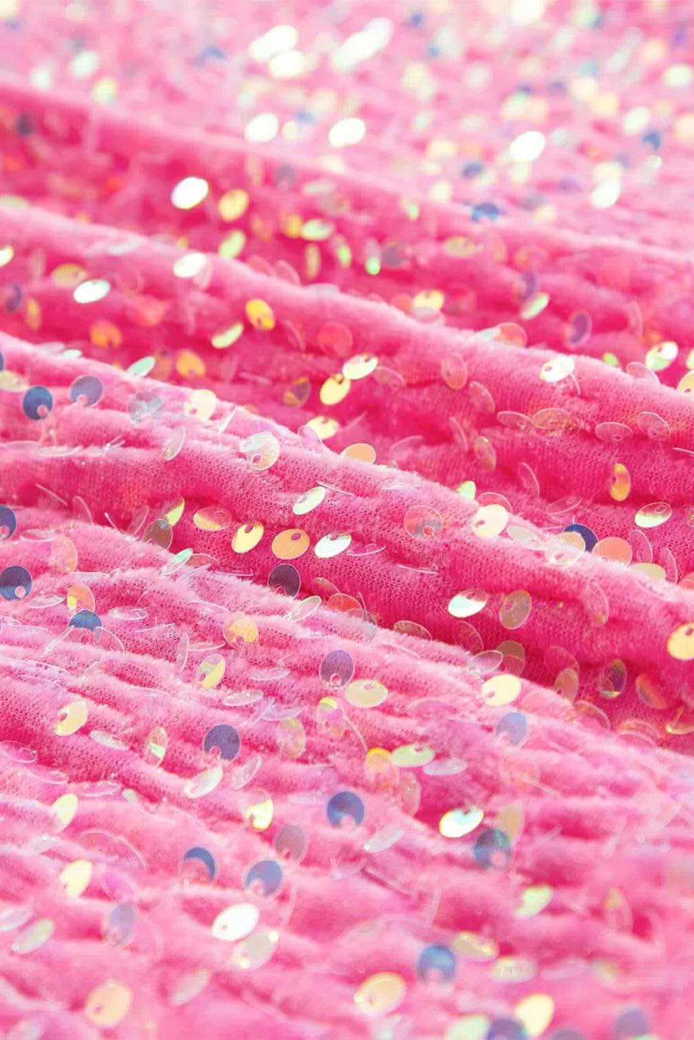 Sequin Half Button Long Sleeve Sweatshirt - SwagglyLife Home & Fashion