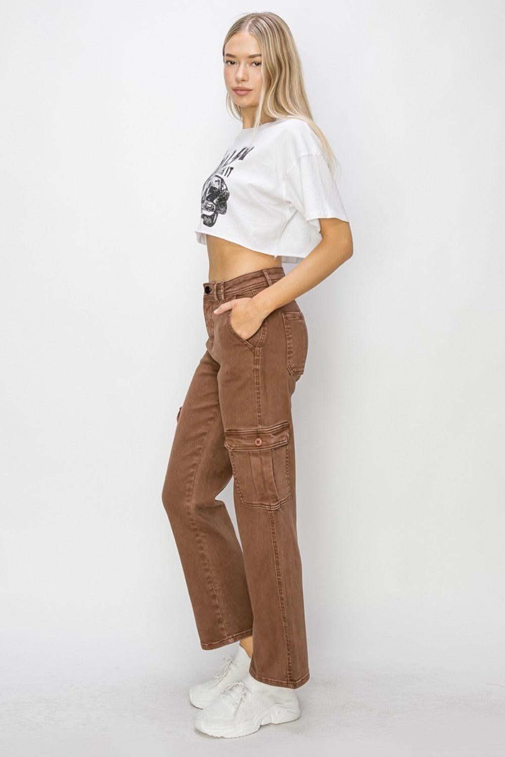 Risen Full Size High Rise Cargo Jeans in - Pants photo