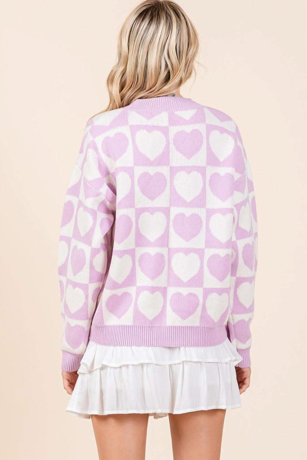 Mittoshop Checkered Heart Button Down Cardigan in - Cardigans photo