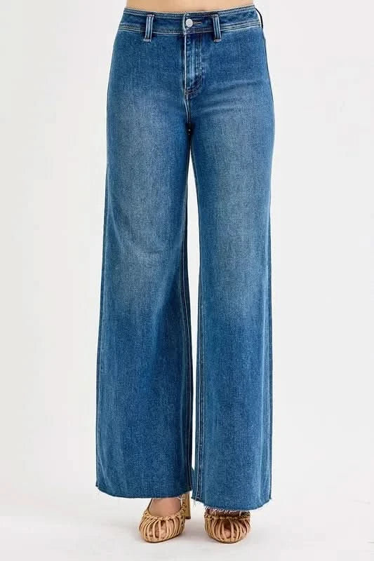 RISEN High-Waisted Wide Leg Jeans in - photo