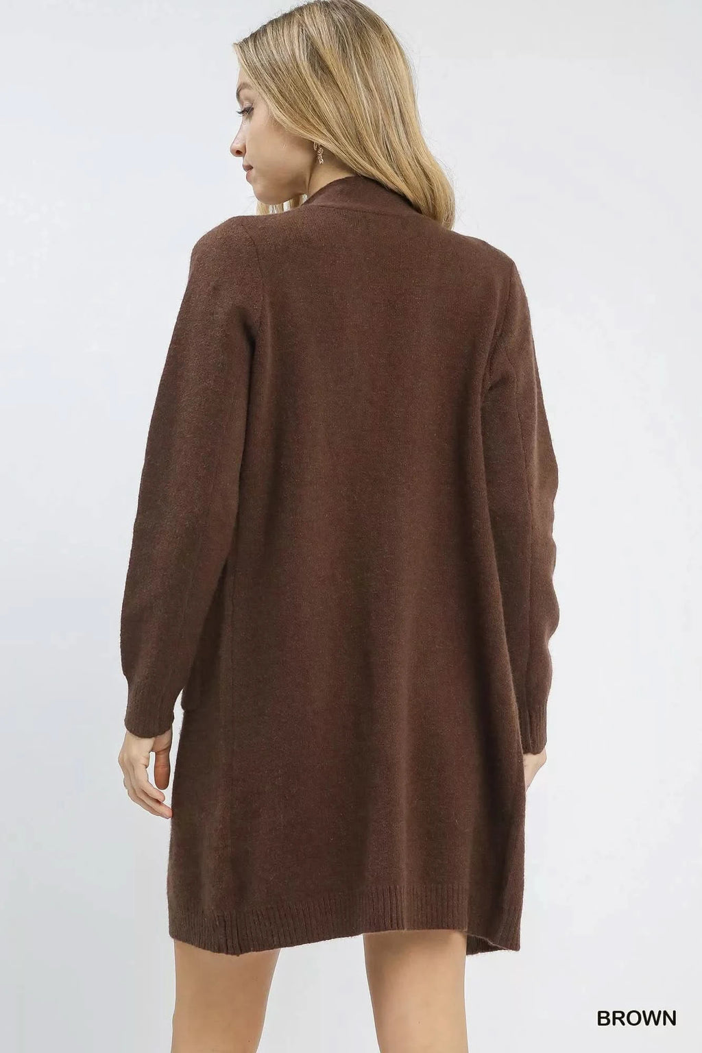 Umgee Button-Down Longline Sweater Cardigan with Front Pockets in - photo
