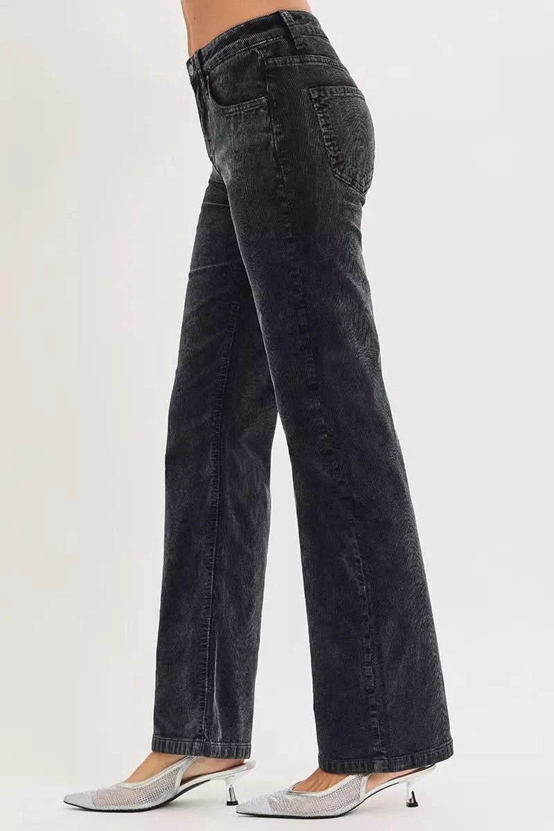 RISEN Tummy Control Mid Rise Straight Leg Corduroy Pants in - photo